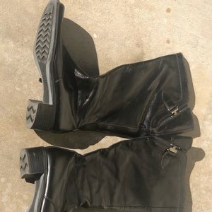 Paul Green Black over the calf w silver boot